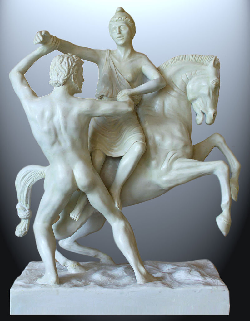 Héraclès se battant pour la ceinture d'Hippolyte